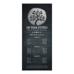 Carte Publicitaire Méditation Yoga Instructeur Arbre Argent Tarificat