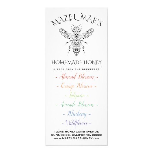 Carte Publicitaire Miel maison personnalisé (Devant)