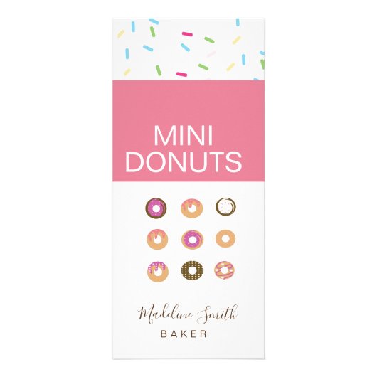 Carte Publicitaire Mini Donuts Baker Bakery Homemade Treats (Devant)