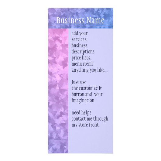 Carte Publicitaire Mlle Claudia Rack Card de Lil (Devant)