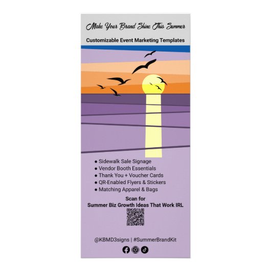 Carte Publicitaire Modèle pour évènements, cabines, marketing Smb été (Devant)
