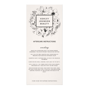 Carte Publicitaire Modern Botanical Blush & Black Hair Styling Care