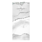 Carte Publicitaire Moderne Chic Tarifs Service Monogram Silver (Dos)