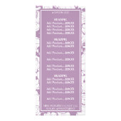 Carte Publicitaire Moderne Floral Girly Salon de beauté Prix (Dos)