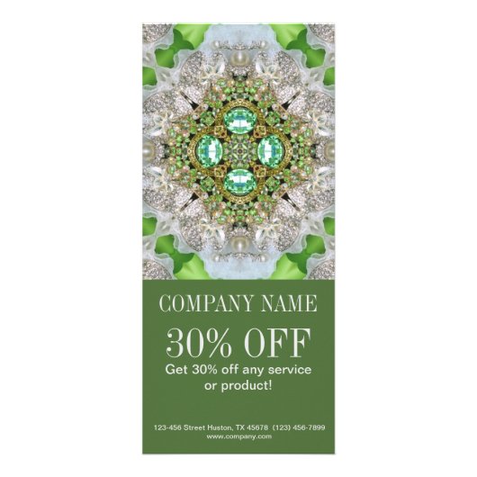 Carte Publicitaire moderne hanche vert losange mode girly (Devant)