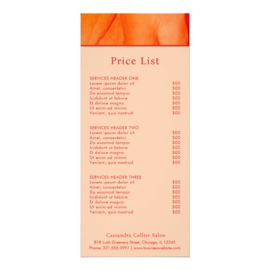 Carte Publicitaire Moderne rouge orange Abstrait élégant (Devant)