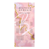 Carte Publicitaire Monogramme Marbre Pailleté Rose Gold Chic (Devant)