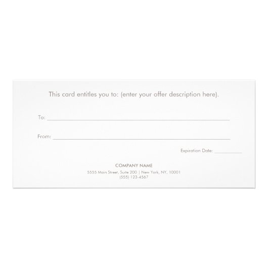 Carte Publicitaire Moon Phases Spa Salon Certificat cadeau (Dos)