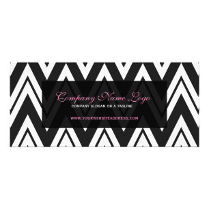 Carte Publicitaire Motif Chevron noir et blanc