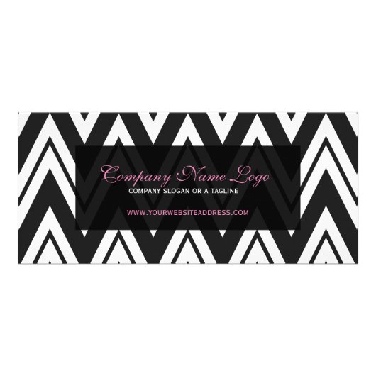 Carte Publicitaire Motif Chevron noir et blanc (Devant)