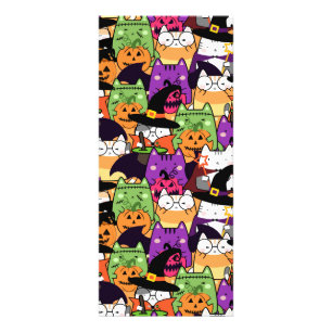 Carte Publicitaire Motif de chats Halloween Kawaii