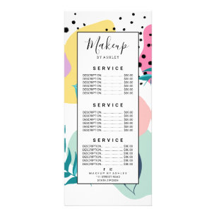 Carte Publicitaire Motif tropical de feuille de formes géométriques