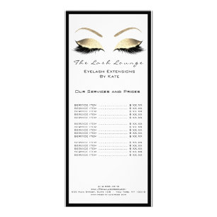 Carte Publicitaire Noir Eyebrown d'or blanc de nom de salon de beaut