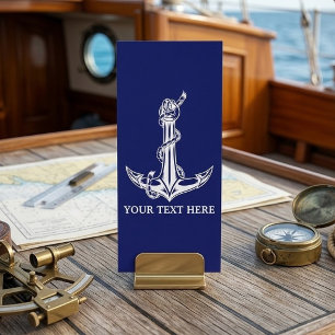 Carte Publicitaire Nom de bateau à corde d'ancre nautique vintage