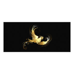 Carte Publicitaire Oiseau d'or sur Arrière - plan noir
