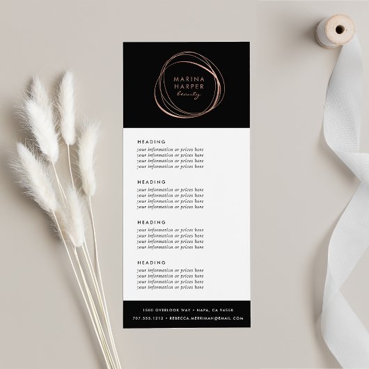 Carte Publicitaire Or Rose Abstrait Faux | Tarification ou services