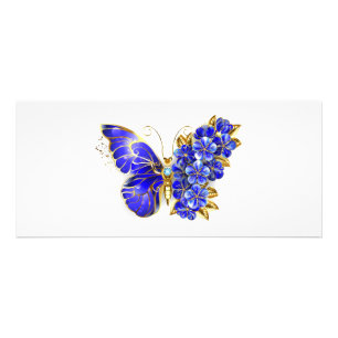 Carte Publicitaire Papillon Saphir Fleur