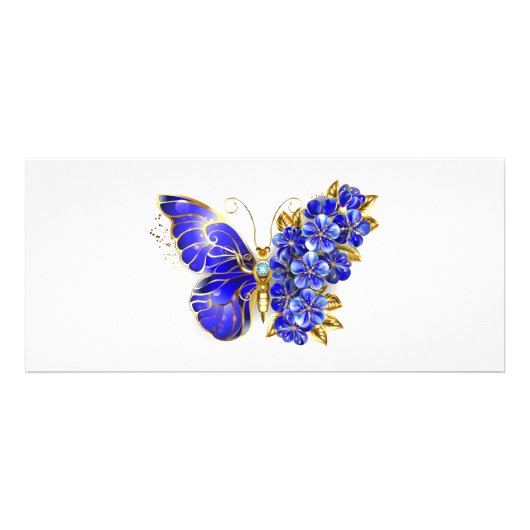 Carte Publicitaire Papillon Saphir Fleur (Devant)