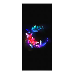 Carte Publicitaire Papillons de nuit Neon brillants sur arrière - pla