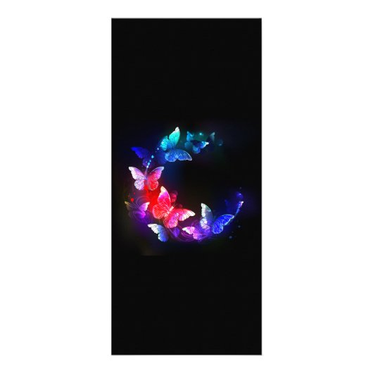 Carte Publicitaire Papillons de nuit Neon brillants sur arrière - pla (Devant)