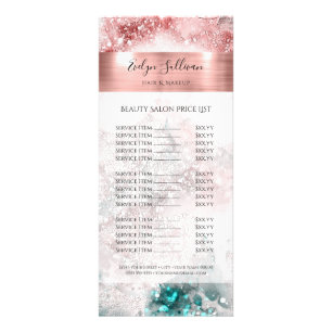 Carte Publicitaire Parties scintillant aquarelle rose feuille d'or li