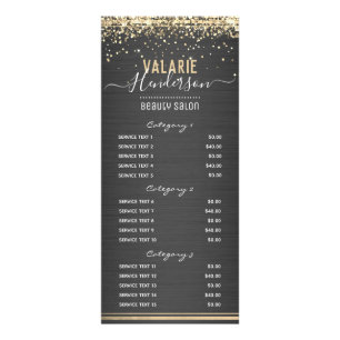 Carte Publicitaire Parties scintillant d'or brossé Métal Nail Salon 3
