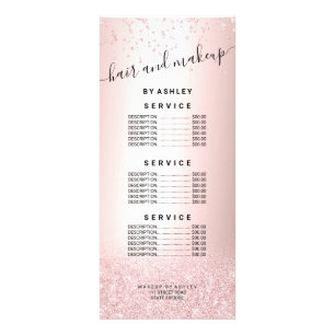 Carte Publicitaire parties scintillant d'or rose prix du confetti sci