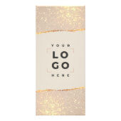 Carte Publicitaire parties scintillant d'or rose rose girly élégant l (Devant)