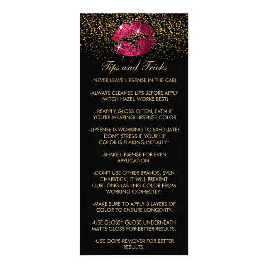 Carte Publicitaire Parties scintillant rose chaud Instructions 3 (Dos)