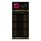 Carte Publicitaire Parties scintillant rose chaud sur Black Lip Servi (Devant)