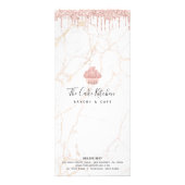 Carte Publicitaire Parties scintillant rose Cupcake Boulangerie de ma (Dos)