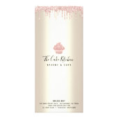 Carte Publicitaire Parties scintillant rose Cupcake Gold Bakery Pâtis (Dos)