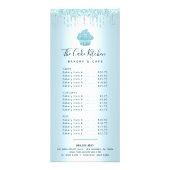 Carte Publicitaire Parties scintillant Turquoise Cupcake Bakery Pâtis (Devant)