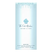 Carte Publicitaire Parties scintillant Turquoise Cupcake Bakery Pâtis (Dos)