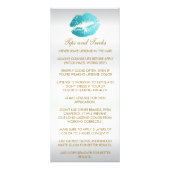 Carte Publicitaire Parties scintillant turquoise Instructions Lipstic (Dos)