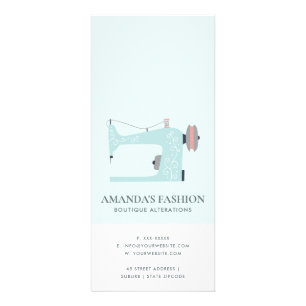 CARTE PUBLICITAIRE PASTEL AQUA BLUE ROSE SEWING MACH PRIX SERVICE