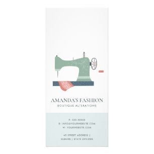 CARTE PUBLICITAIRE PASTEL AQUA GREEN ROSE SEWING MACH PRIX SERVICE