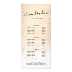 Carte Publicitaire Peintre de maquillage en marbre blanc doré en cui