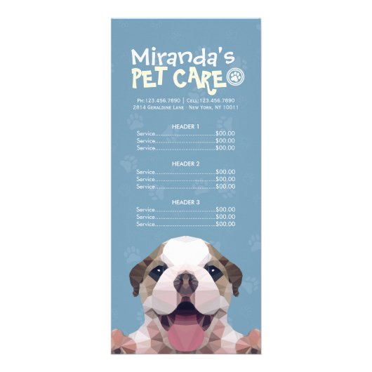 Carte Publicitaire Petit Poly Chien Entretien pour animaux de compagn (Devant)