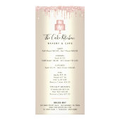 Carte Publicitaire Pink Cake Boulangerie Parties scintillant Pâtisser (Devant)