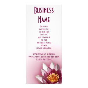 Carte Publicitaire Pink Water Lily Photographier Custom Business