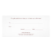 Carte Publicitaire Pink Watercolor Script Spa certificat cadeau (Dos)