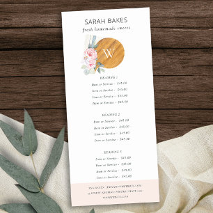 Carte Publicitaire Planche à découper Flore Boulangerie Prix de servi