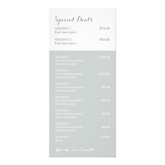 Carte Publicitaire PRICE SERVICES logo flèche moderne or rustique gri (Dos)