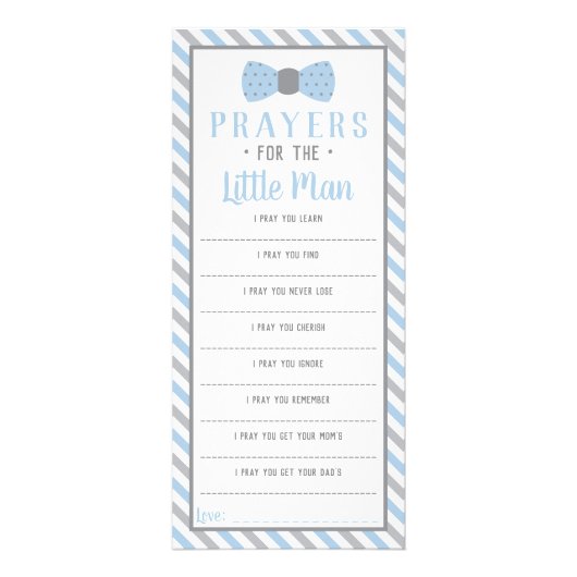 Carte Publicitaire Prières pour le petit homme, Bleu bébé, Gris (Devant)