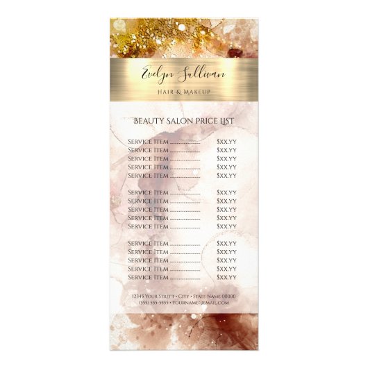 Carte Publicitaire Prix de l'aquarelle parties scintillant or Brown (Devant)