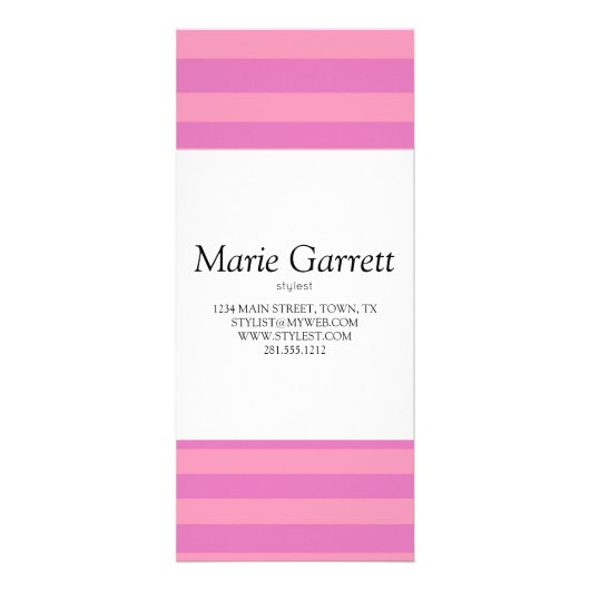 Carte Publicitaire Prix d'entreprise classique en bande rose (Dos)