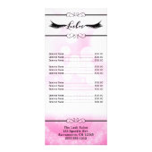 Carte Publicitaire Prix rose de salon de beauté de prolongements de (Dos)