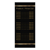 Carte Publicitaire Produit commercial / Tarifs (Dos)