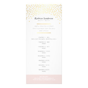 Carte Publicitaire PROMO PRIX SERVICE LISTE chic et rustique confetti